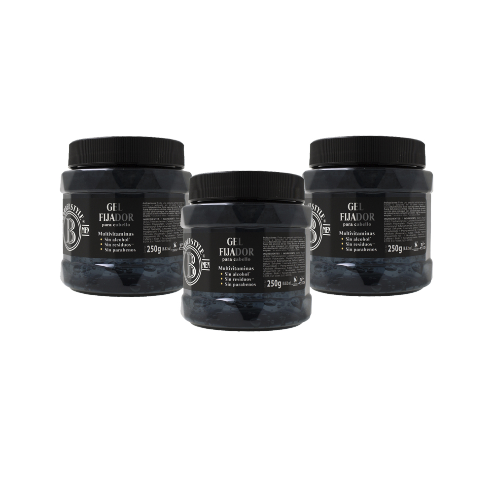 GEL PARA EL CABELLO 250GR BARBER STYLE (3PACK) GBS-250-P3