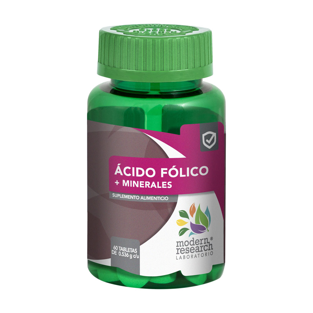 ÁCIDO FÓLICO MÁS MINERALES MODERN RESEARCH (60 TABLETAS) AF60
