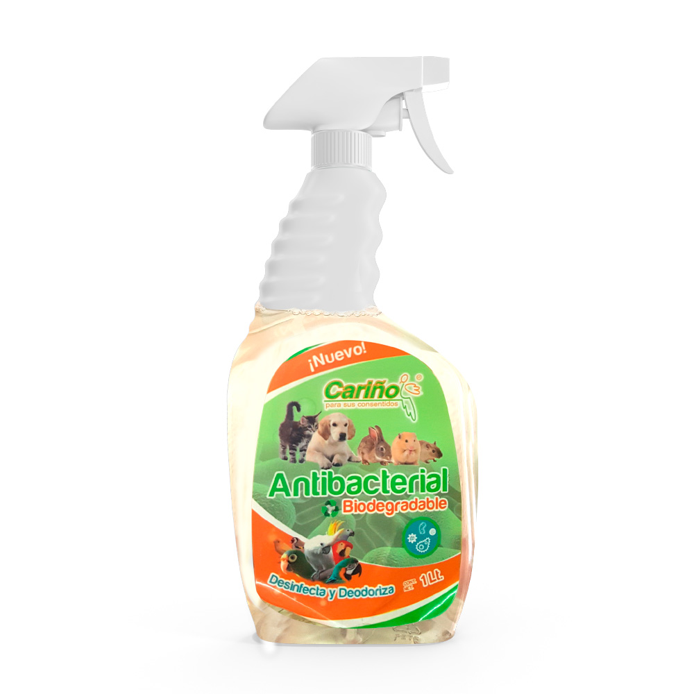 ANTIBACTERIAL BIODEGRADABLE PARA PERROS Y GATOS 1LT CARINO ANTIBIO