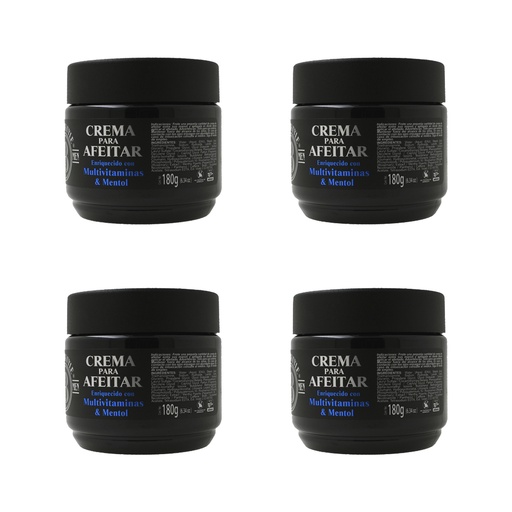 [B09GCWQCT4] CREMA PARA AFEITAR 180GR BARBER STYLE (4PACK) ABS-200-P4