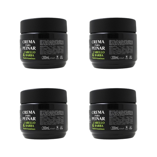 [B09GD65DVX] CREMA PARA PEINAR 200GR BARBER STYLE (4PACK) PBS-200-P4