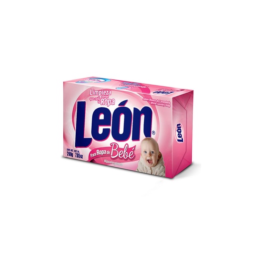 [B089SMJTVT] CAJA JABÓN LEÓN BEBÉ ROSA 200GR (40PZ) CJB200
