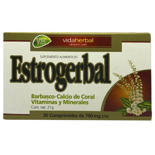 ESTROGERBAL Estrogenos Conjugados, (30 TABS) VIDA HERBAL EGT