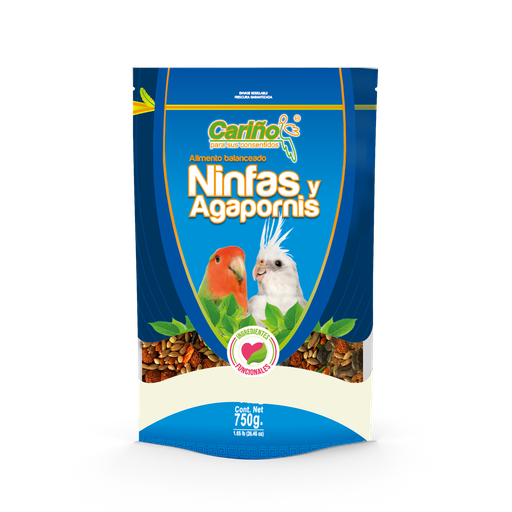 [B08JHH3KW1] ALIMENTO COMPLETO PARA NINFAS Y AGAPORNIS 750G CARINO NA750R